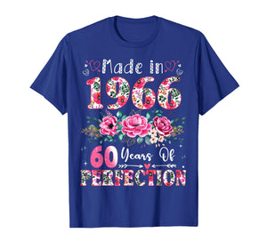 60 Year Old Made in 1966 Floral 60th Birthday Women T-Shirt