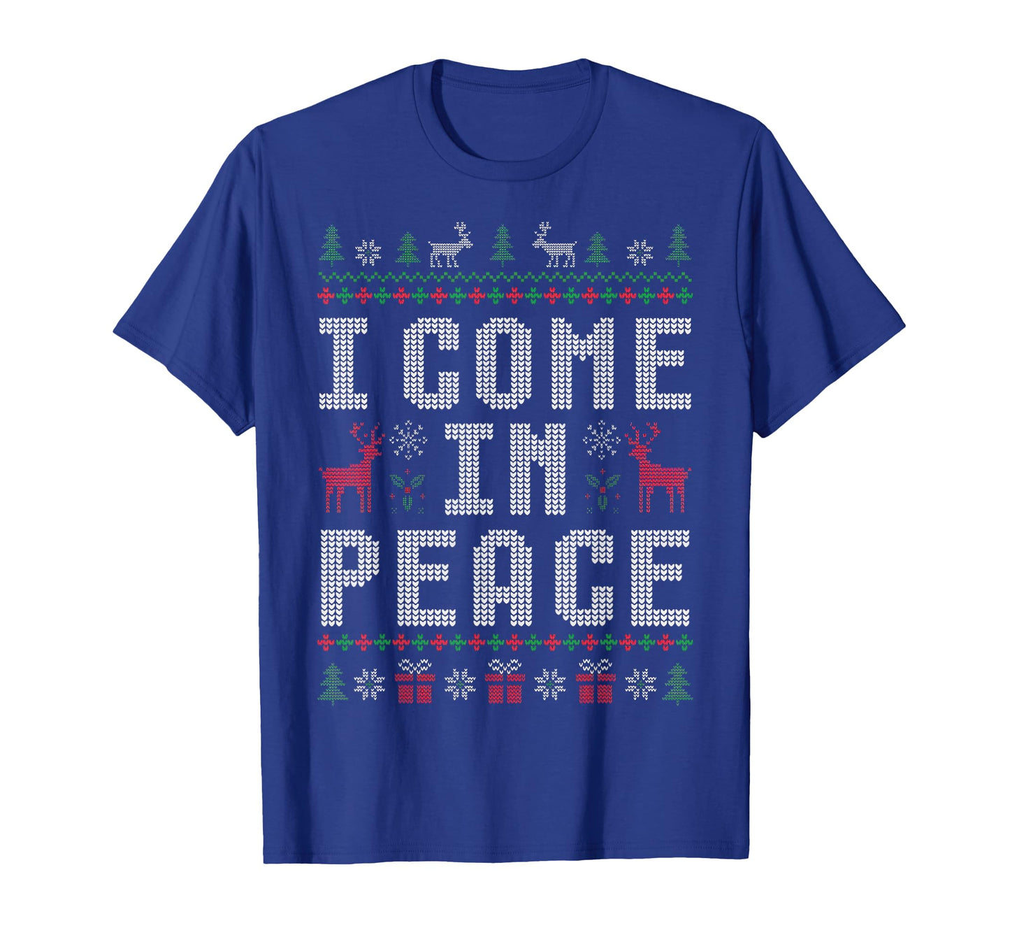 I Come in Peace Couple Matching Ugly Christmas Sweater T-Shirt
