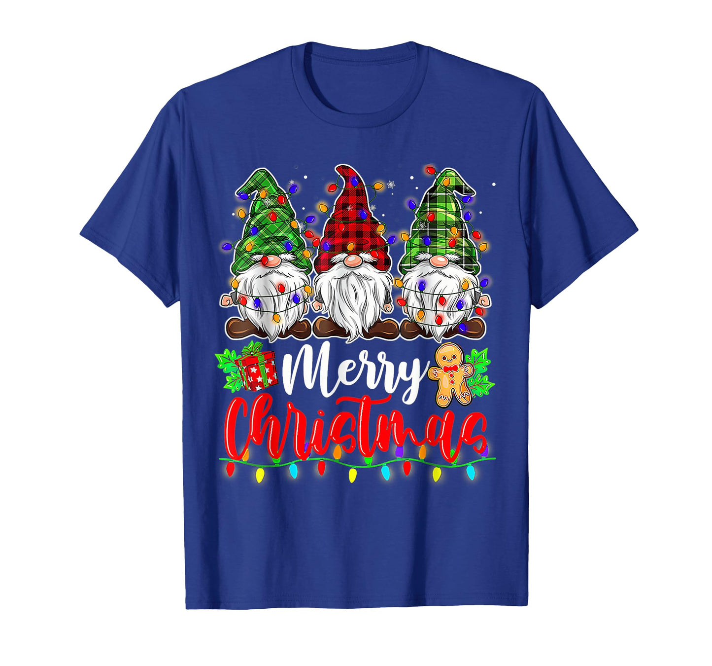 Gnomes Merry Christmas Light Gnome Xmas T-Shirt