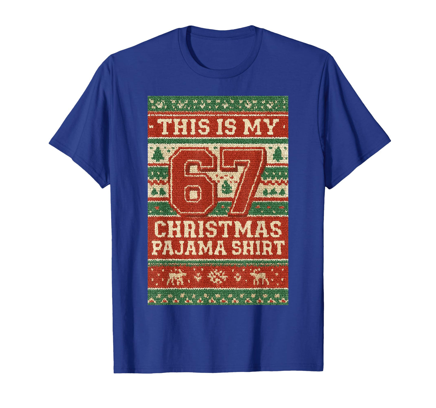 Six Seven 67 Meme 6 7 Holiday Christmas Pajamas Brain Rot T-Shirt