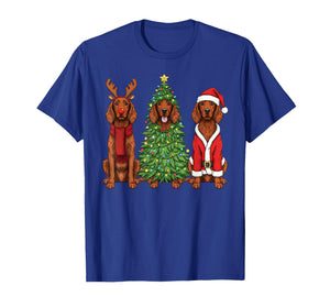 Retro Christmas Irish Setter Santa Reindeer Dog Lover T-Shirt
