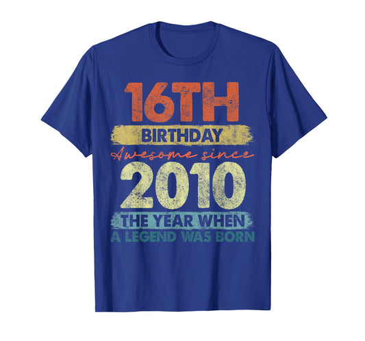 16 Year Old Gifts Vintage 2010 Limited Edition 16th Birthday T-Shirt