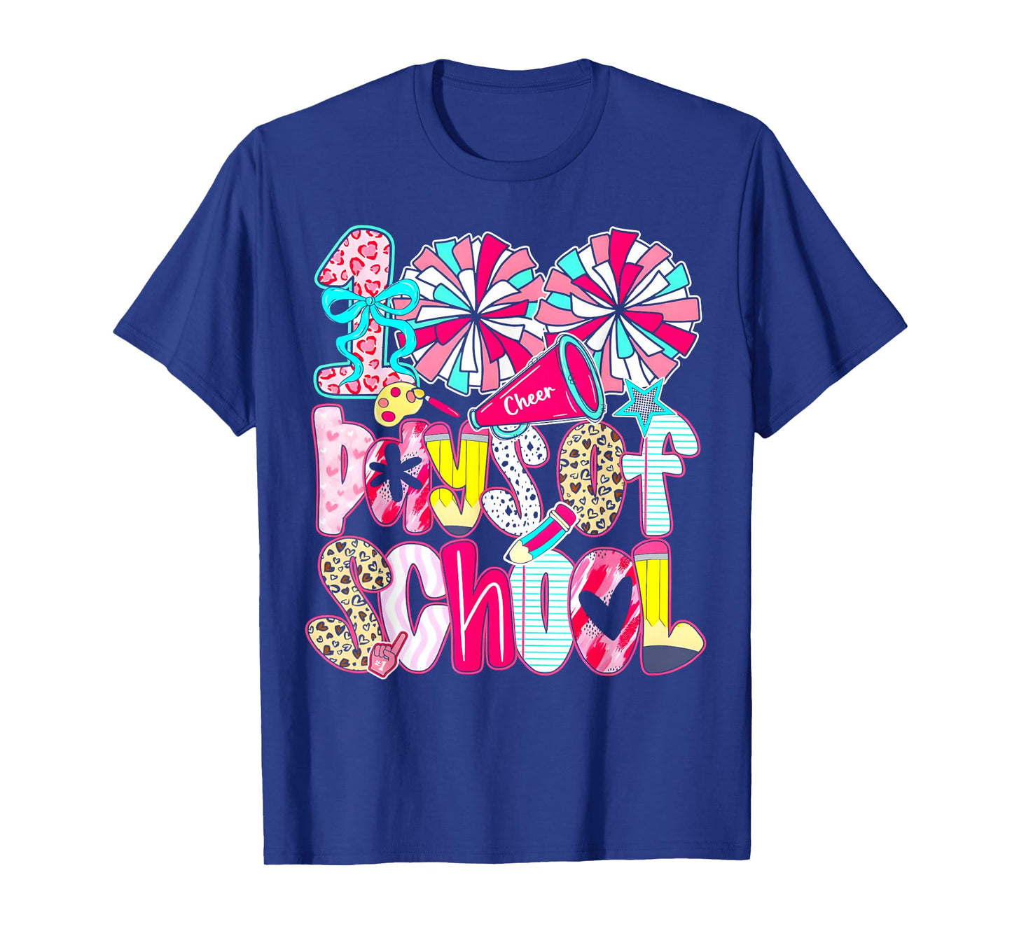 100 Days of School Cheer Teachers Kids 100th Day of School T-Shirt