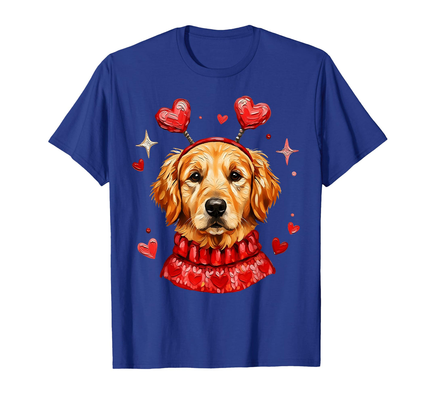 Golden Retriever Valentine Cute Heart Dog Mom Dad Dog Lover T-Shirt