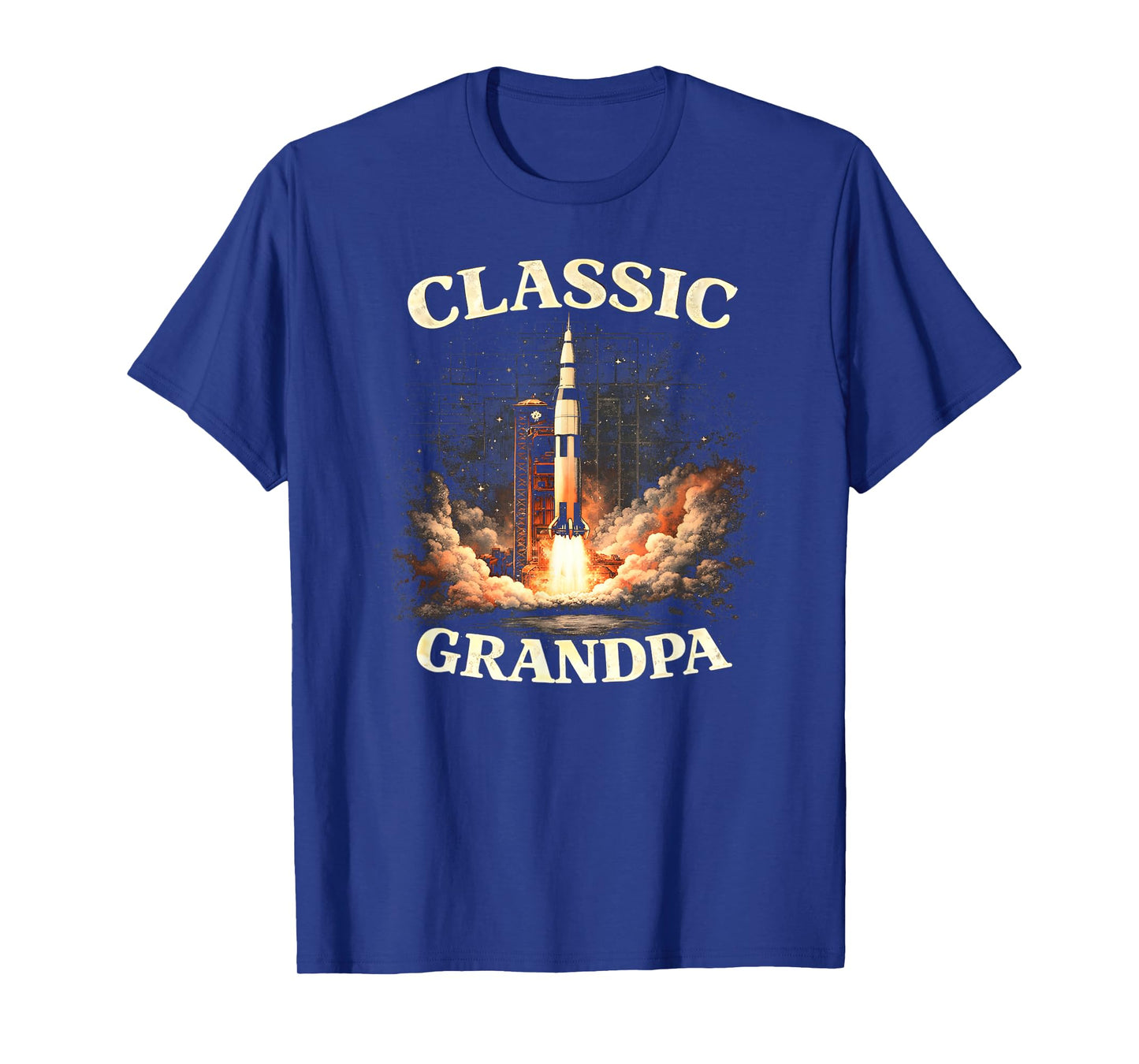 Classic Grandpa Vintage Rocket Retro Space Explorer Style T-Shirt