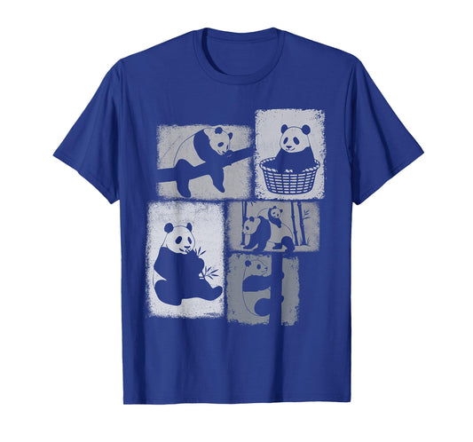 Panda Vintage Collage Bamboo Animal Lover T-Shirt