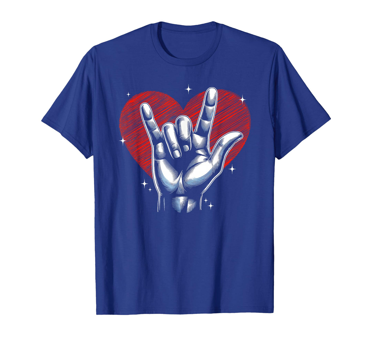 I Love You Hand Sign ASL Heart Women Kids Men Valentine T-Shirt
