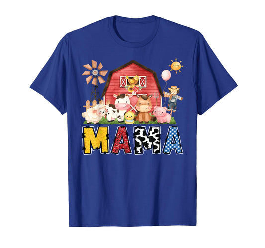 Mama Farm Cow Birthday Boy Matching Family Party T-Shirt