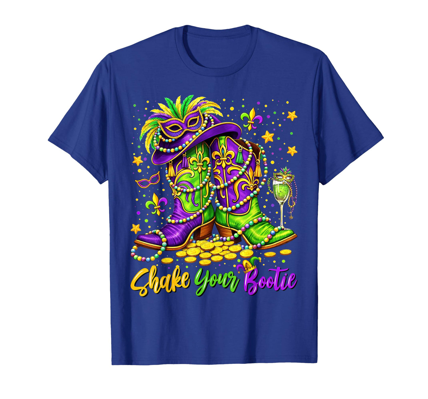 Shake Your Bootie Western Howdy Mardi Gras Boots Cowgirl T-Shirt
