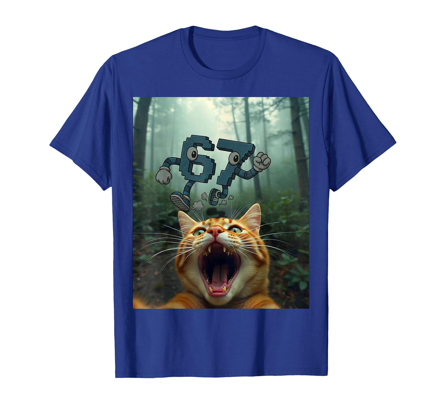 Funny 67 Cat Selfie 6 7 Brainrot Teen Boys Meme Hands Kids T-Shirt
