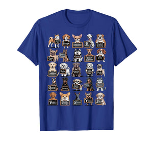 ABC Dog Breeds T-Shirt - Alphabet Dogs Educational Learning T-Shirt