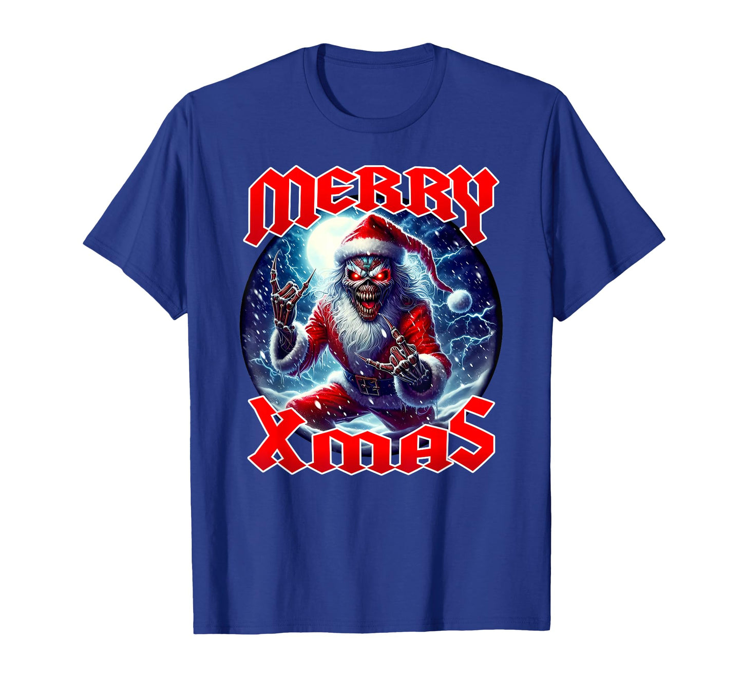 Merry Christmas Heavy Metal Band Death Metal Vintage Santa T-Shirt