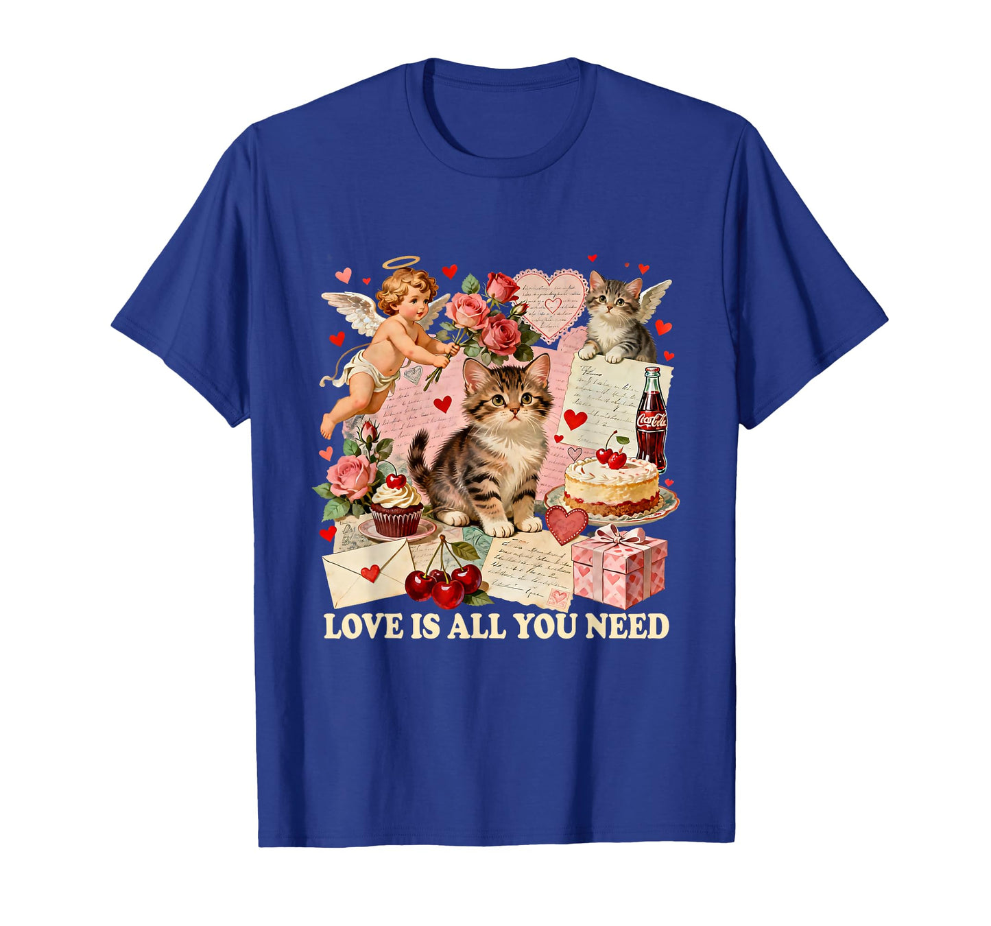 Love is All You Need Cute Valentine Cat Gift T-Shirt