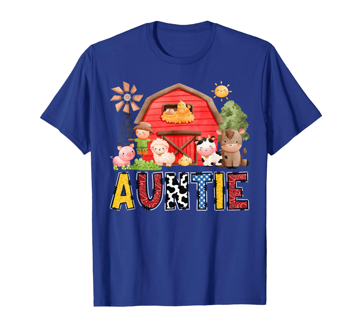 Auntie Red Farm Cow Birthday Boy Matching Family Party T-Shirt