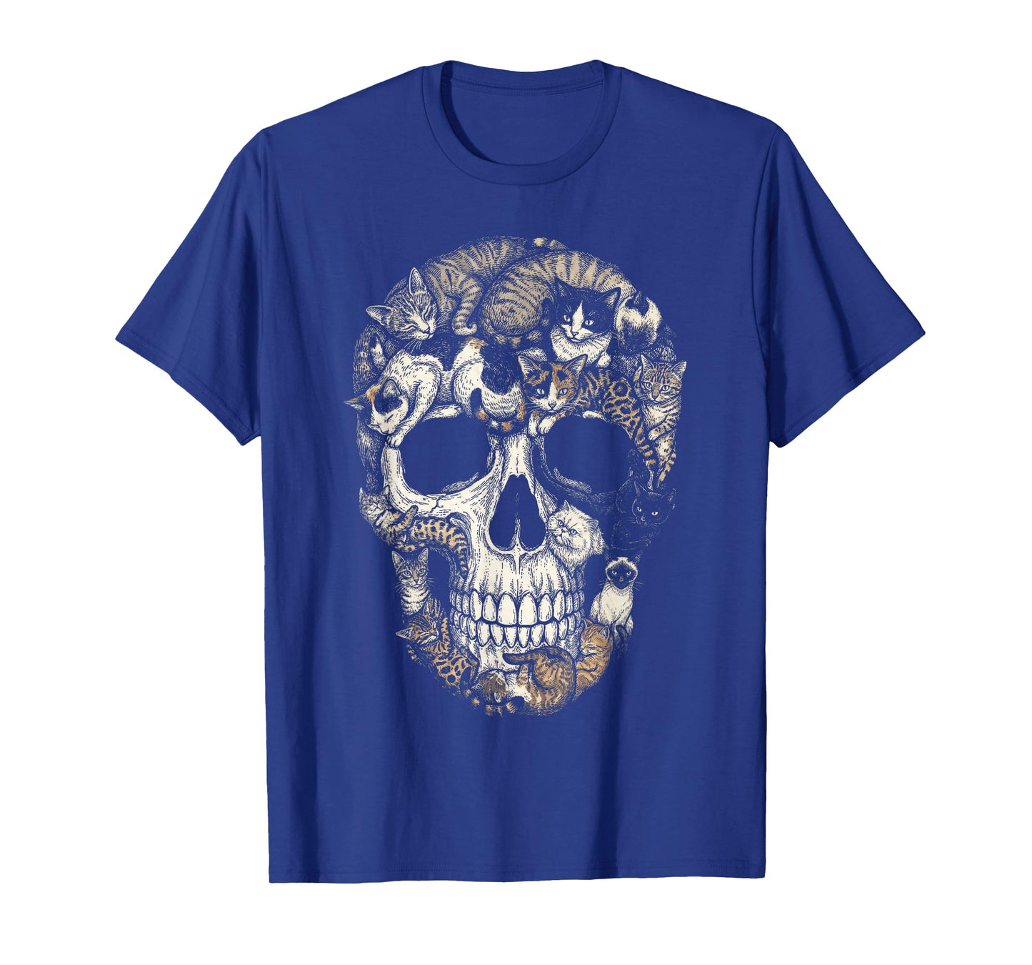 Halloween Cat Skull Skeleton Kitty Gothic Horror Art Pet T-Shirt