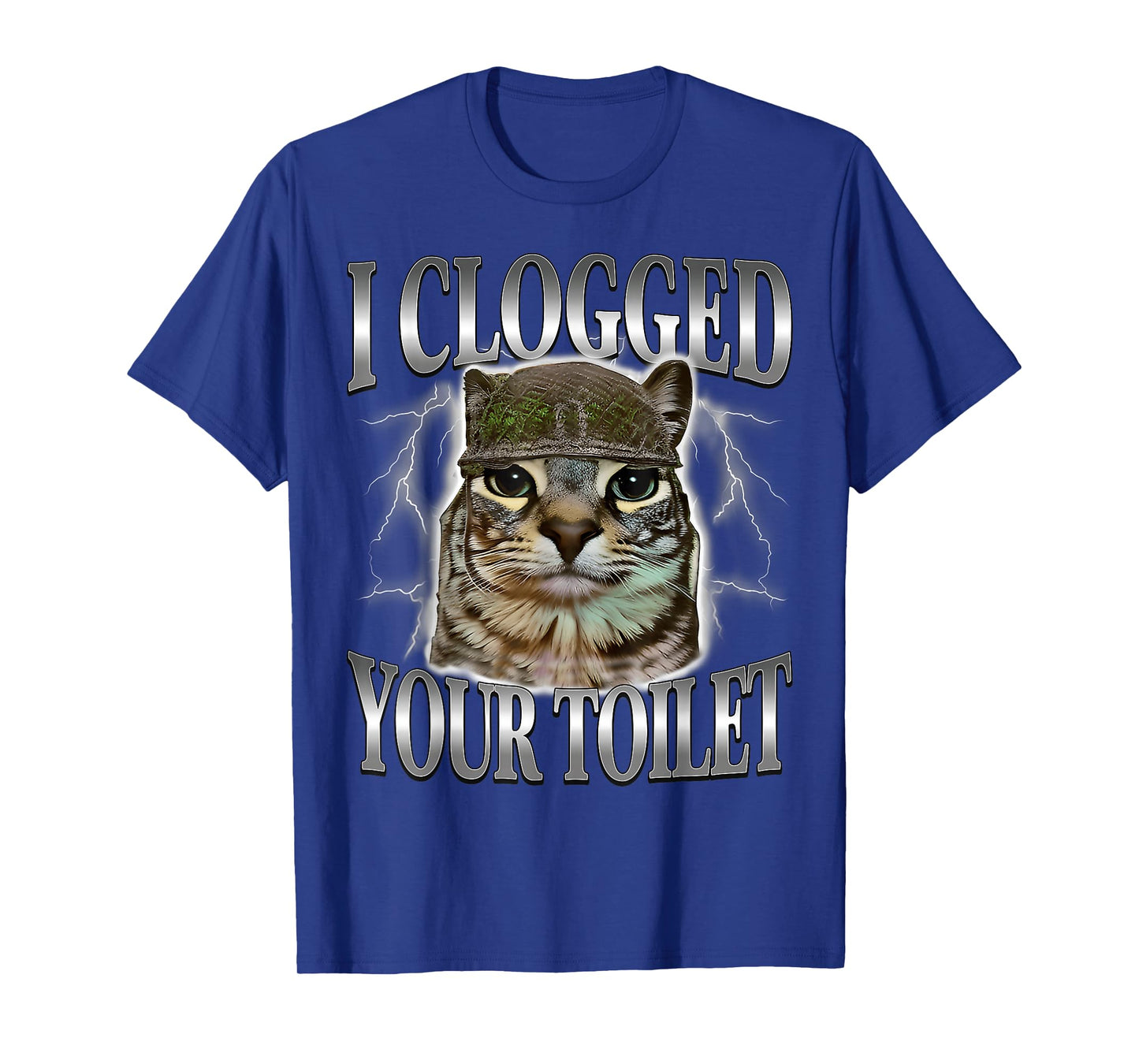 I Clogged Your Toilet Funny Stupid Brainrot Staring Cat Meme T-Shirt