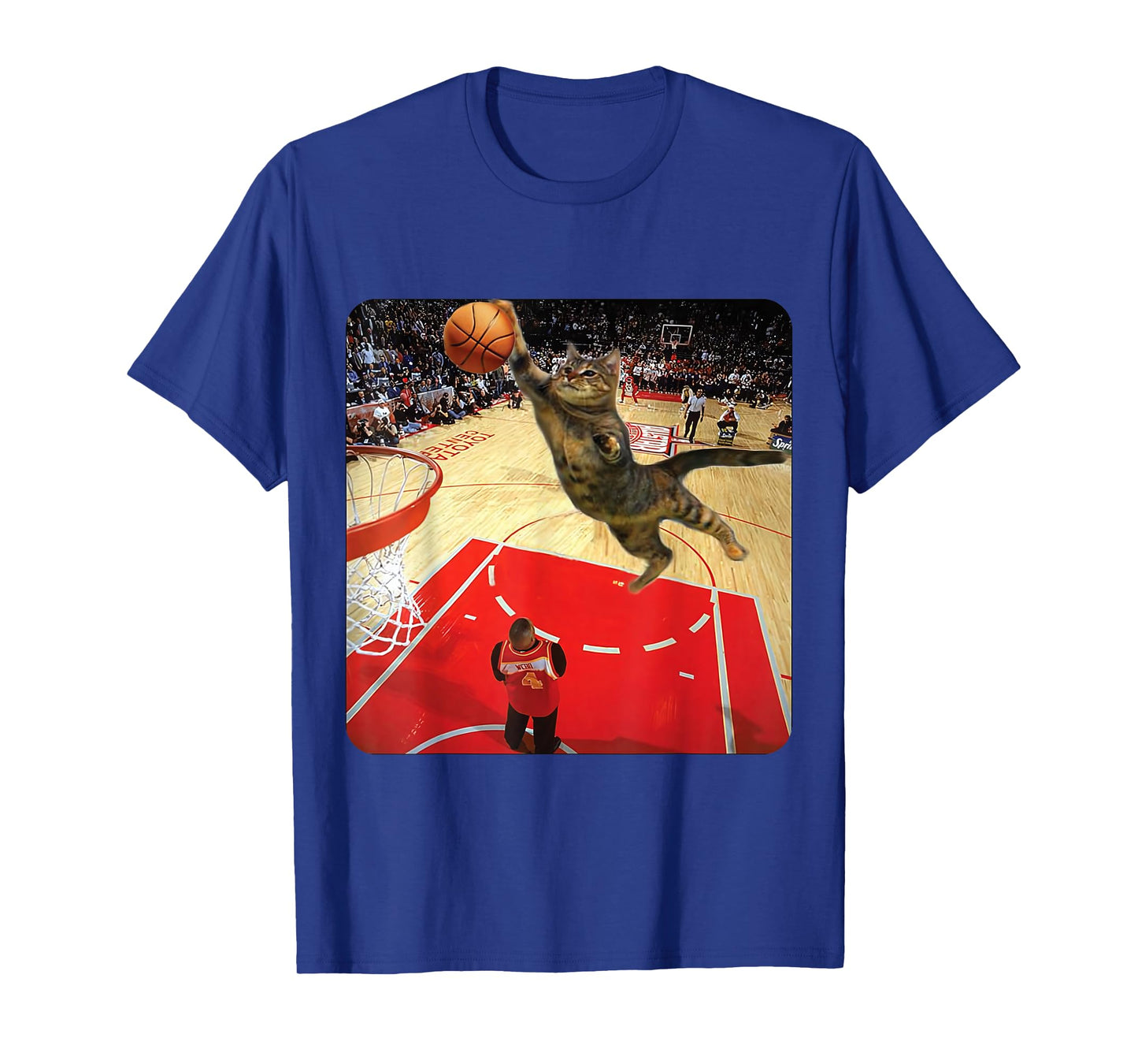 Vintage Funny Cat Dunking Basketball Meme Humor Cat Lovers T-Shirt