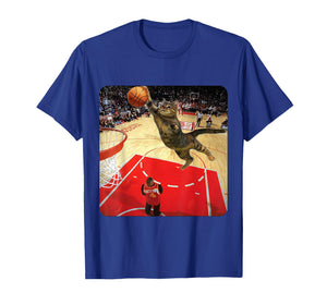 Vintage Funny Cat Dunking Basketball Meme Humor Cat Lovers T-Shirt