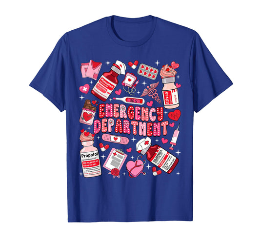 Retro Emergency Department ED ER Nurse Valentines Day Women T-Shirt