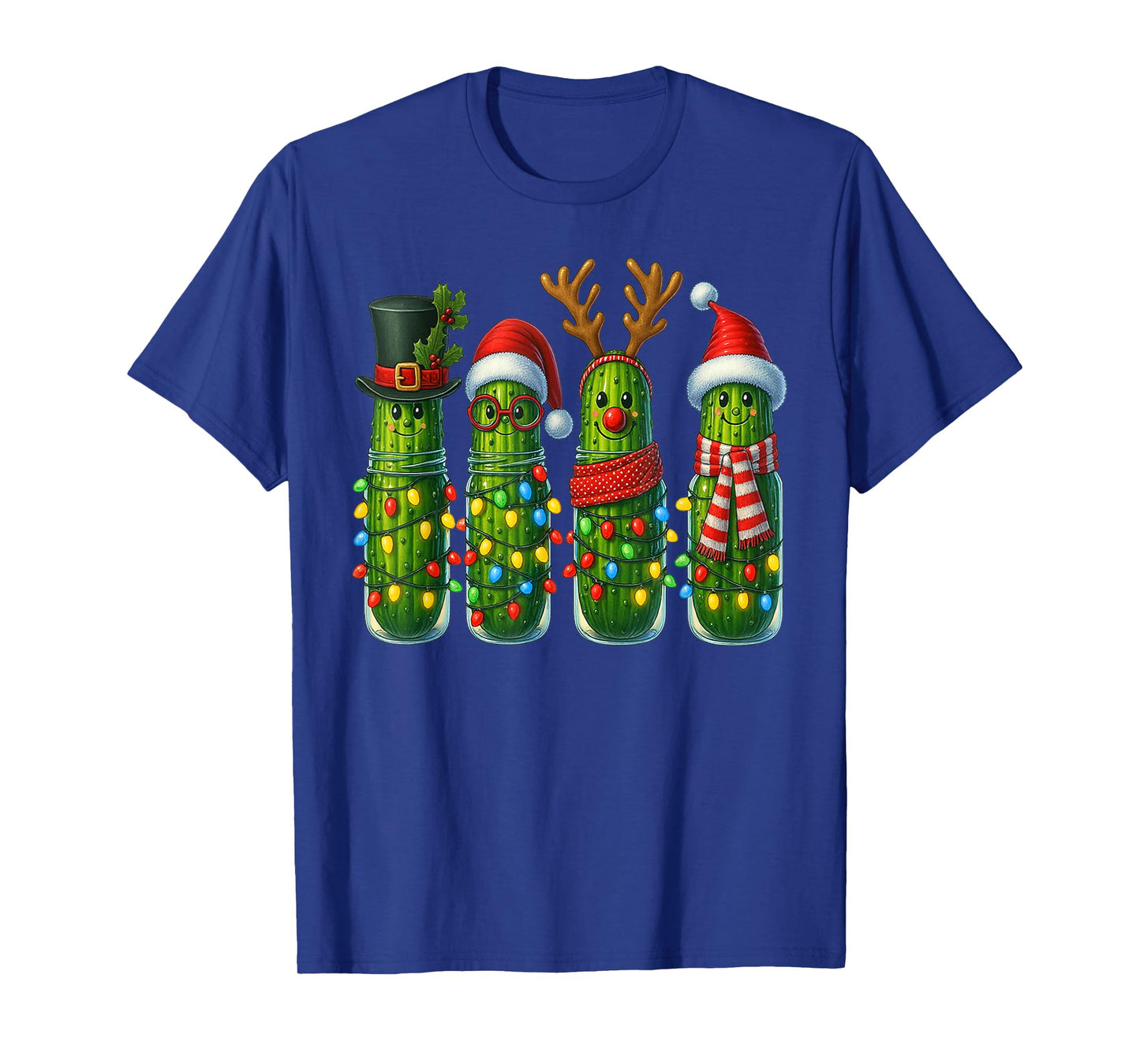 Christmas Pun Pickle Lights Funny Vegetable Holiday Family T-Shirt