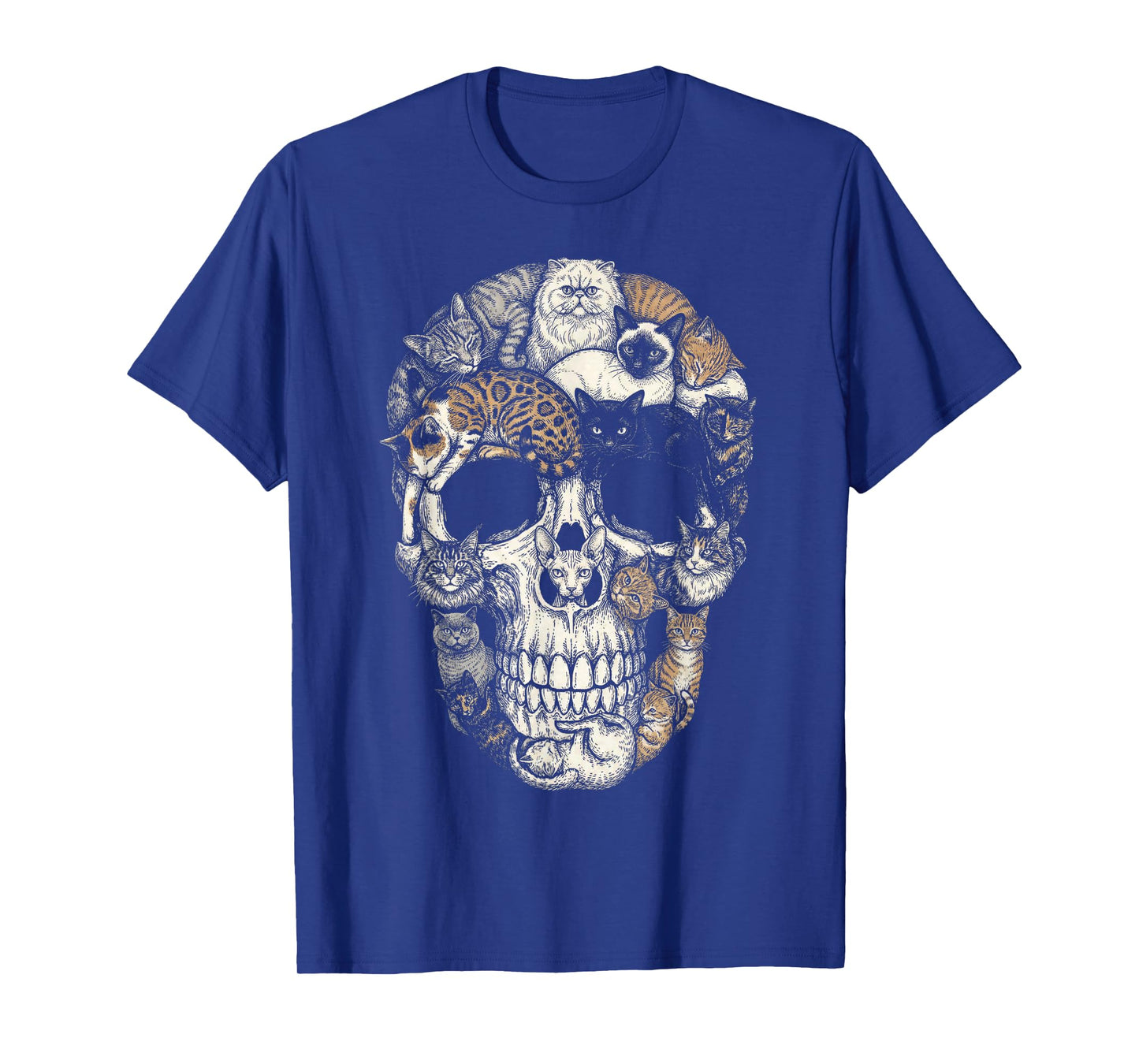 Halloween Cat Skull Skeleton Kitty Gothic Horror Art Pet T-Shirt