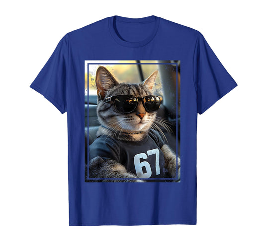 67 and Still Cool Funny Birthday Meme Cat T-Shirt