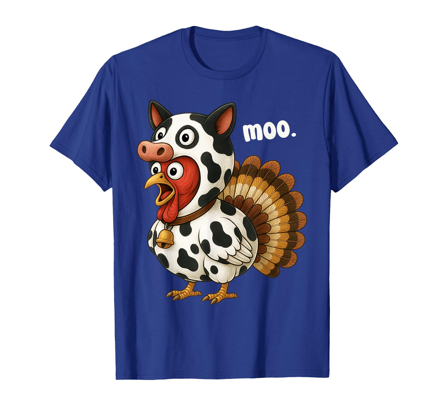 Funny Fake Cow Moo Cute Turkey Thanksgiving Men Women Kid T-Shirt