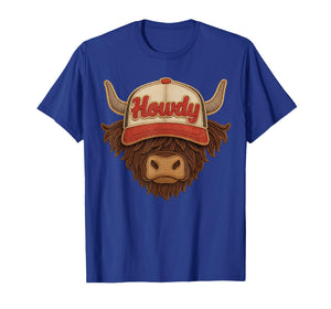 Howdy Western Cute Highland Cow Rodeo Men Women Kids T-Shirt