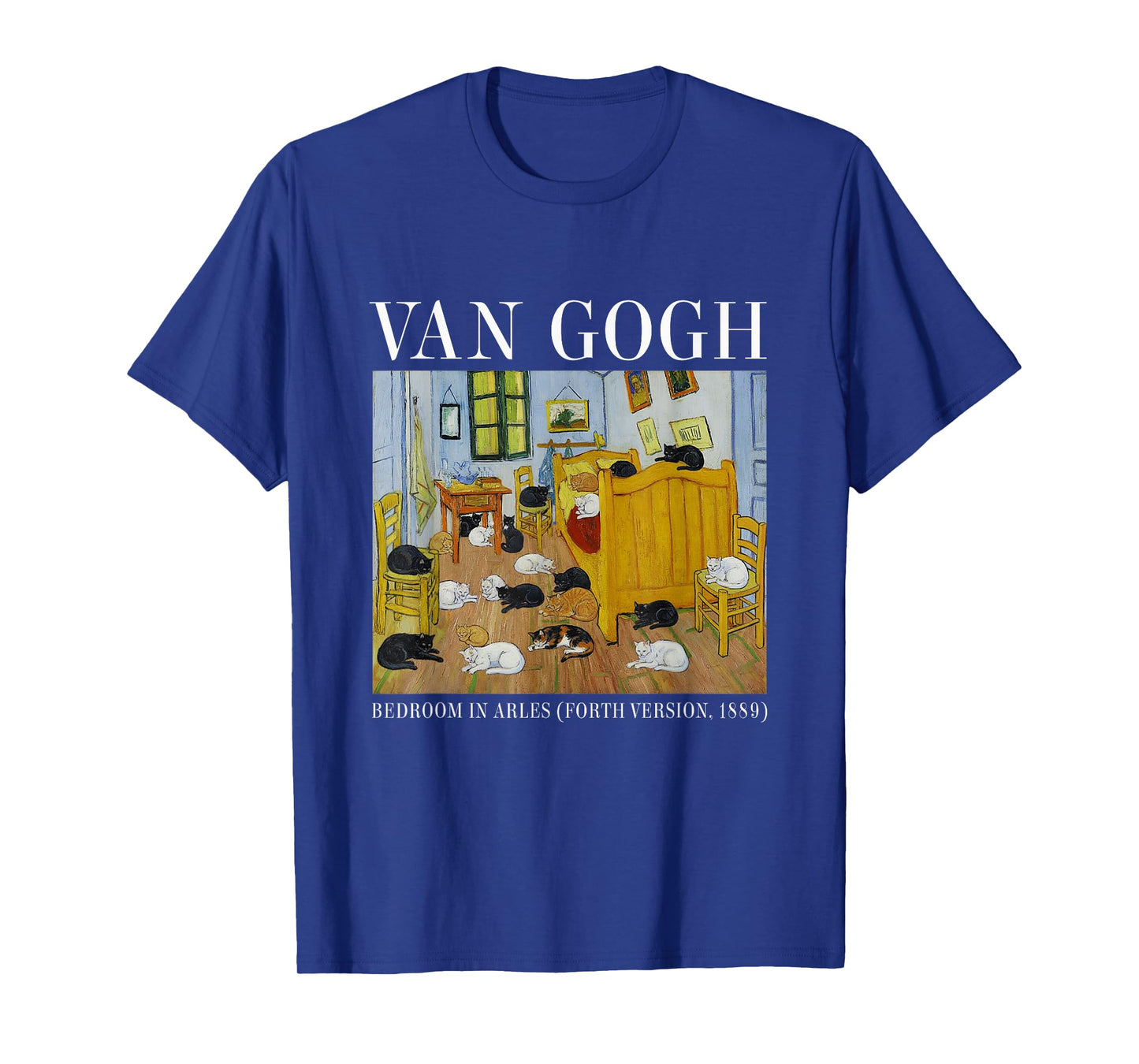 Bedroom Van Gogh Cats Funny Cat Art Paintings T-Shirt