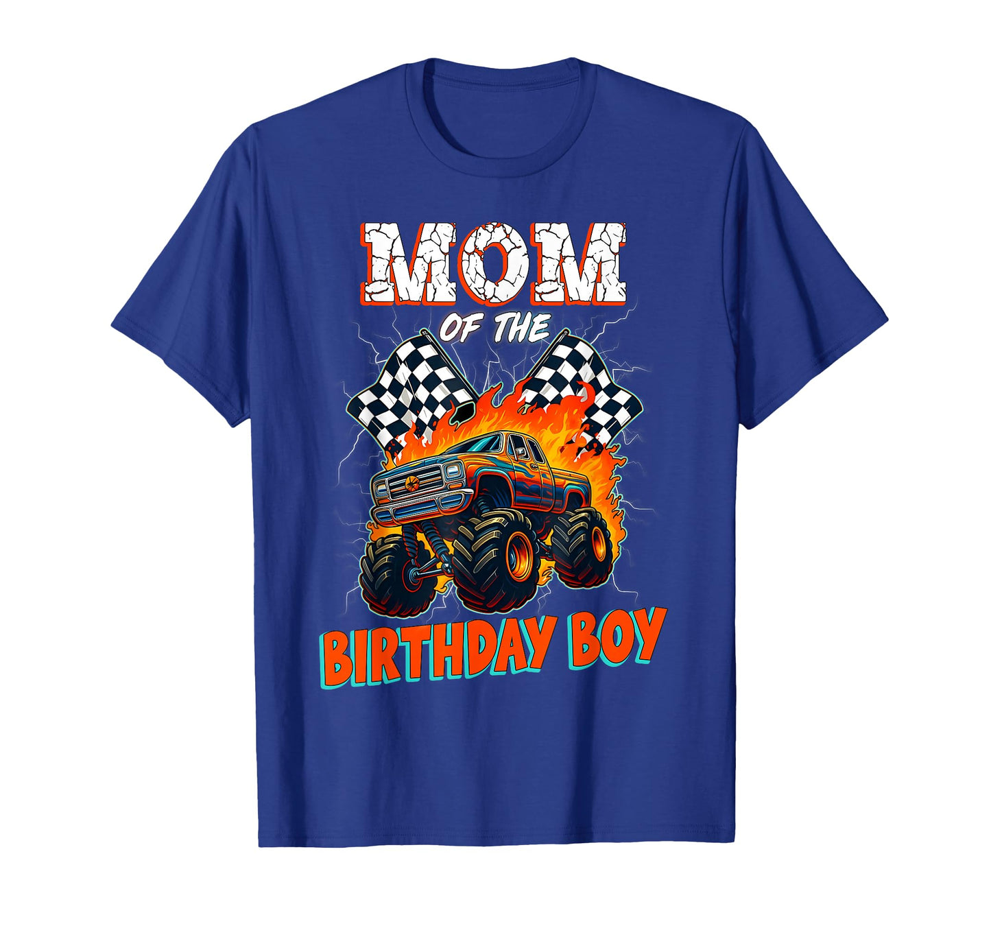 Funny Monster Truck Mom of The Birthday Boy Family Matching T-Shirt