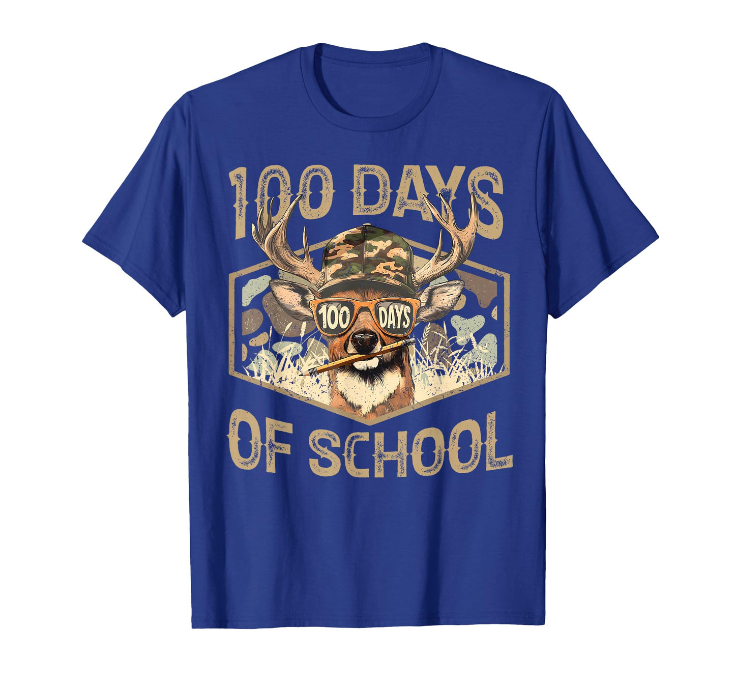 100 Days of School Deer Hunting Boy Girls 100th Day Bucked T-Shirt