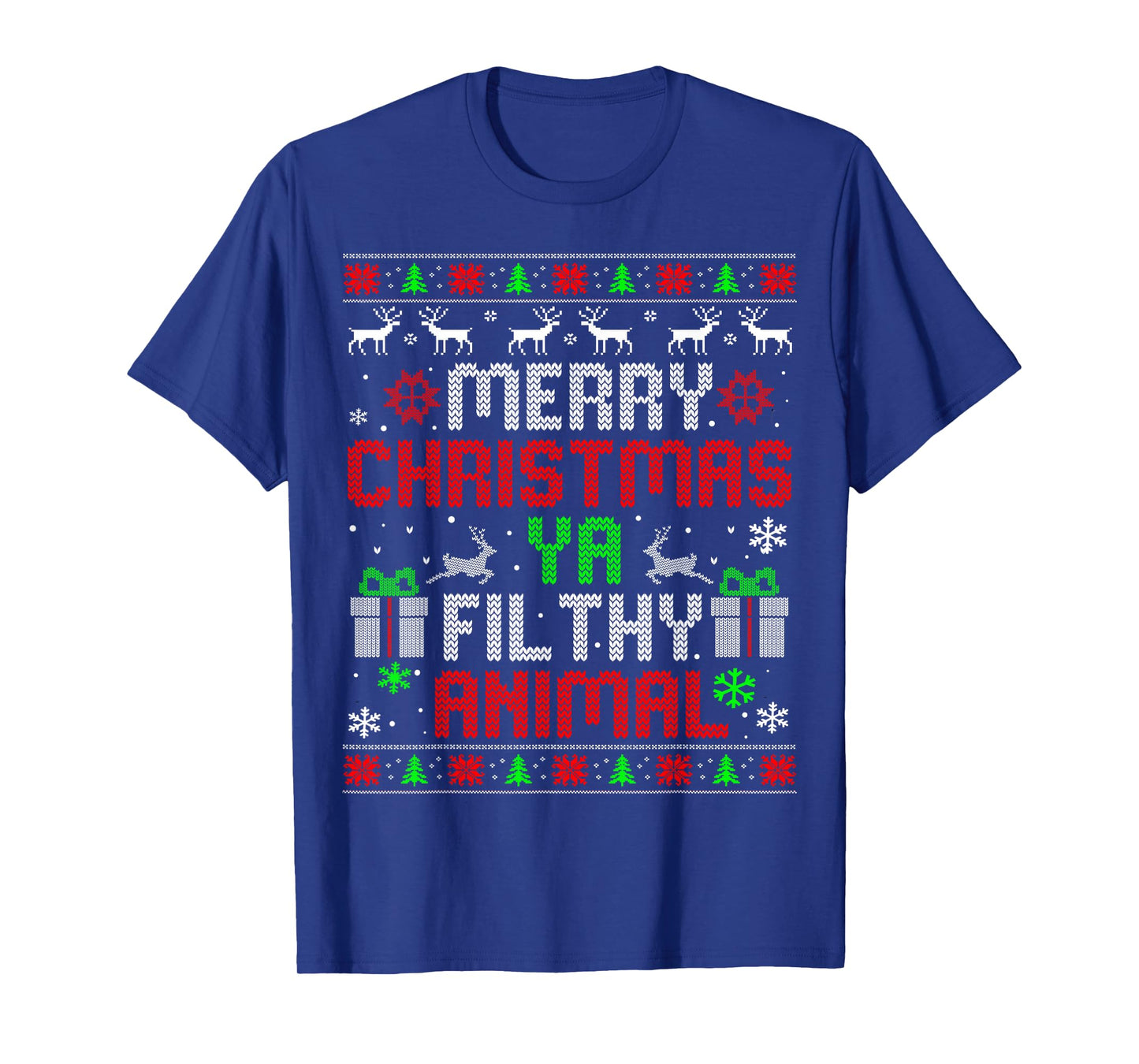 Merry Christmas Animal Filthy Ya Xmas Family Pajama T-Shirt