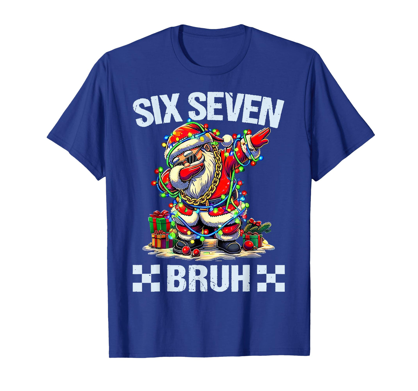 Funny Dabbing Santa Six Seven Bruh Christmas 67 Meme T-Shirt