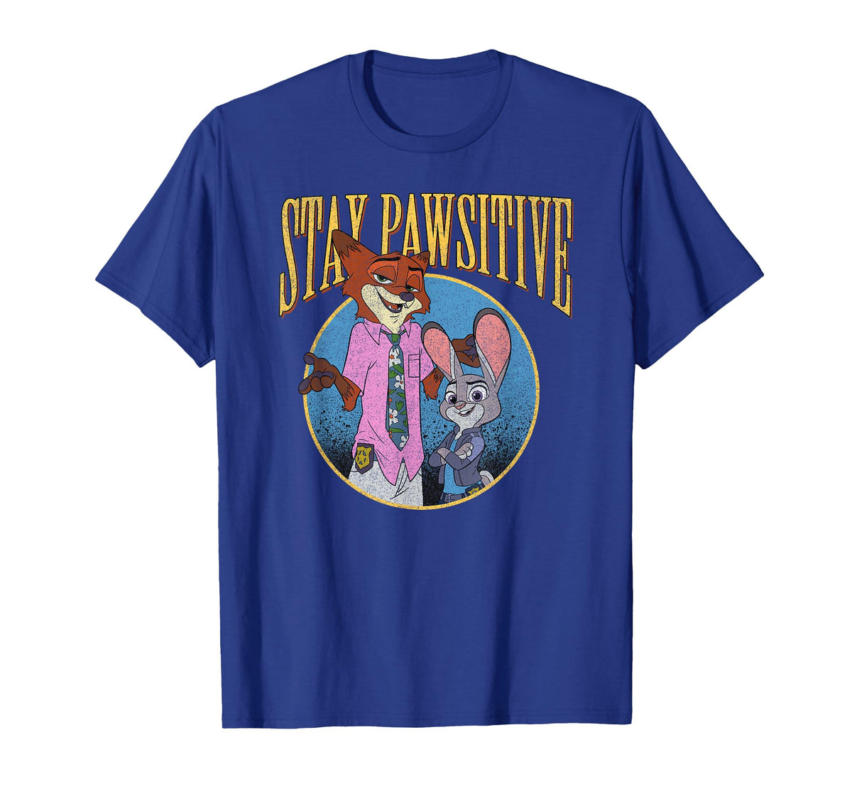Disney Zootopia 2 Stay Pawsitive Distressed Portrait T-Shirt