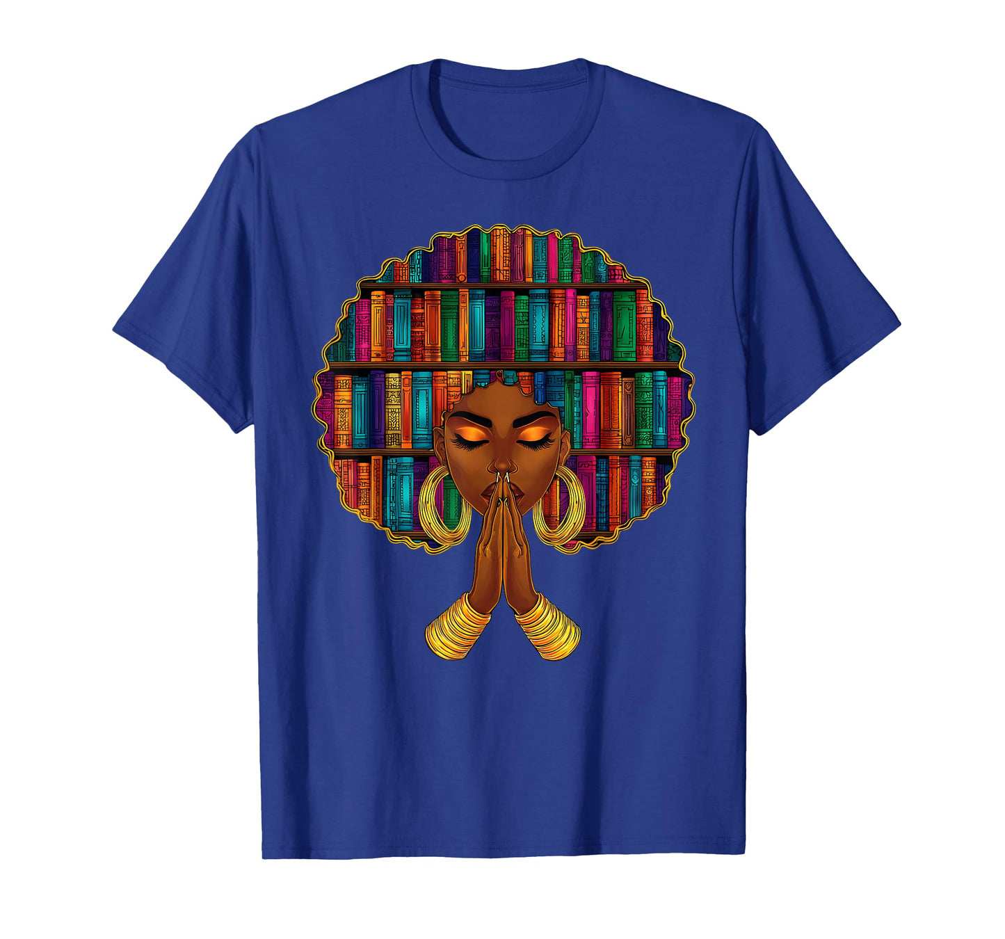 Black History Month Afro Women Book Lover Librarian Teacher T-Shirt