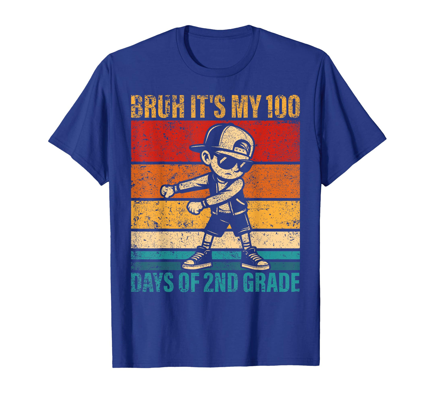 Bruh It's My 100 Days of 2nd Grade Flossing Boy Student T-Shirt