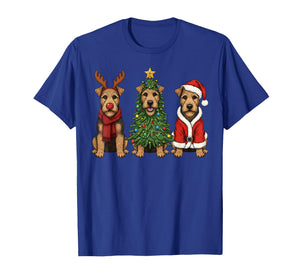 Retro Christmas Welsh Terrier Santa Reindeer Dog Lover T-Shirt