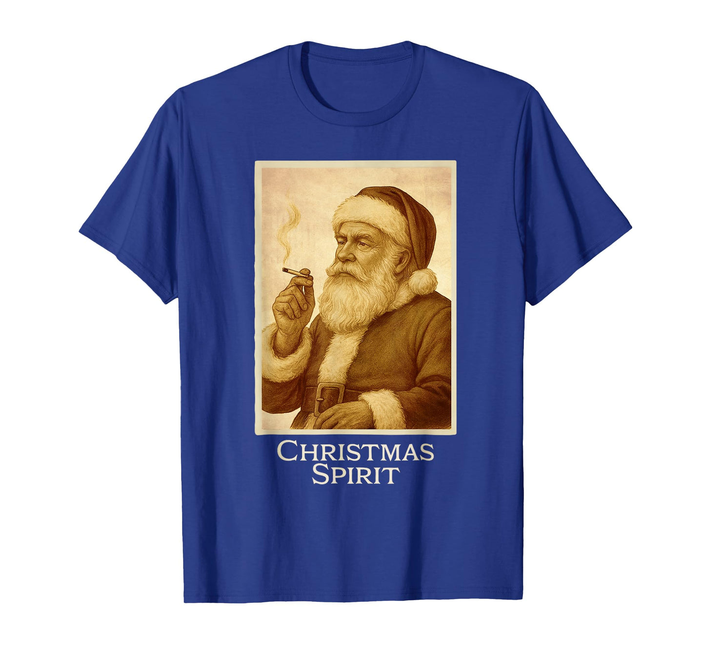 Vintage Funny Smoking Santa Claus Christmas Spirit Christmas T-Shirt