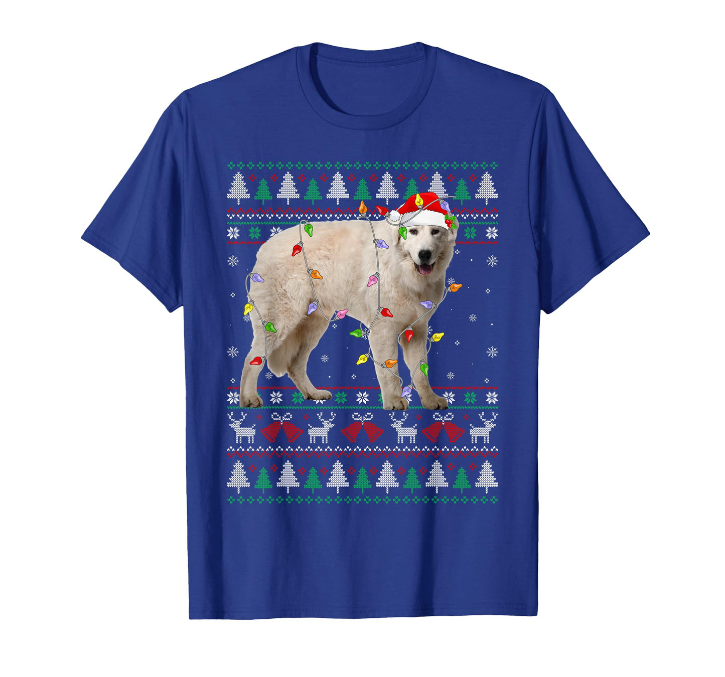 Maremma Sheepdog Christmas Ugly Sweater Dog Lights Xmas T-Shirt