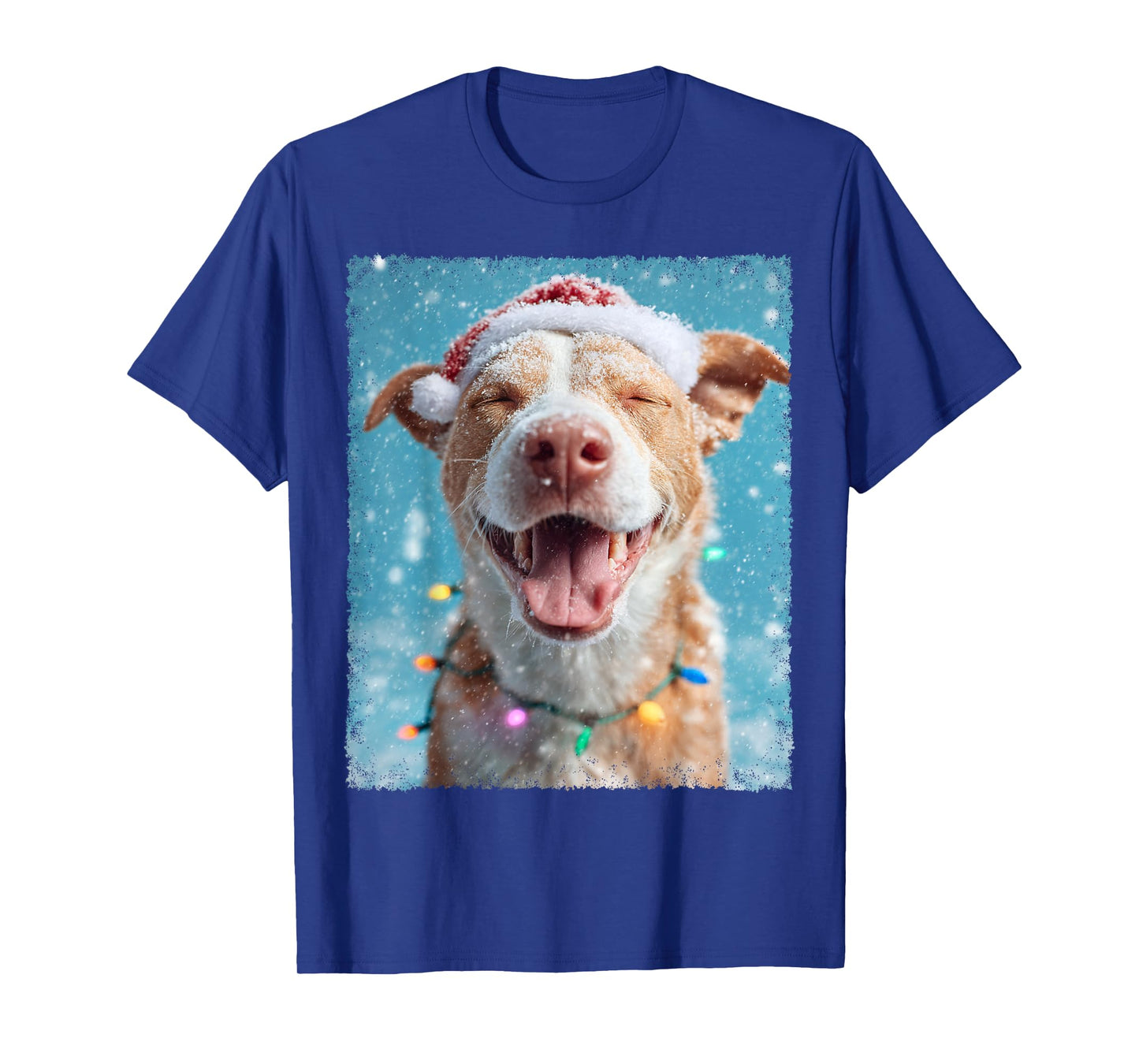 Xmas Pitbull Dog Christmas Light T-Shirt