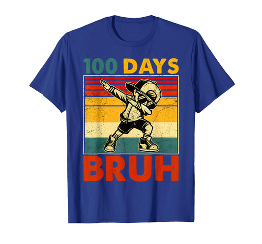 Bruh 100 Days of School 100th Day of School Dabbing Boys T-Shirt