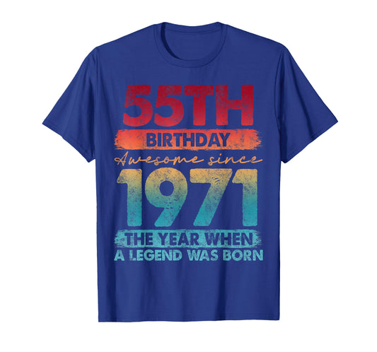 55 Year Old Gifts Vintage 1971 Limited Edition 55th Birthday T-Shirt