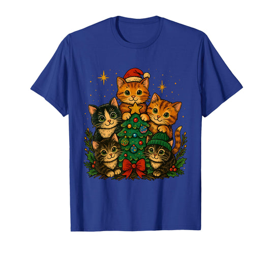 Adorable Christmas Kittens – Festive Tree Cat T-Shirt