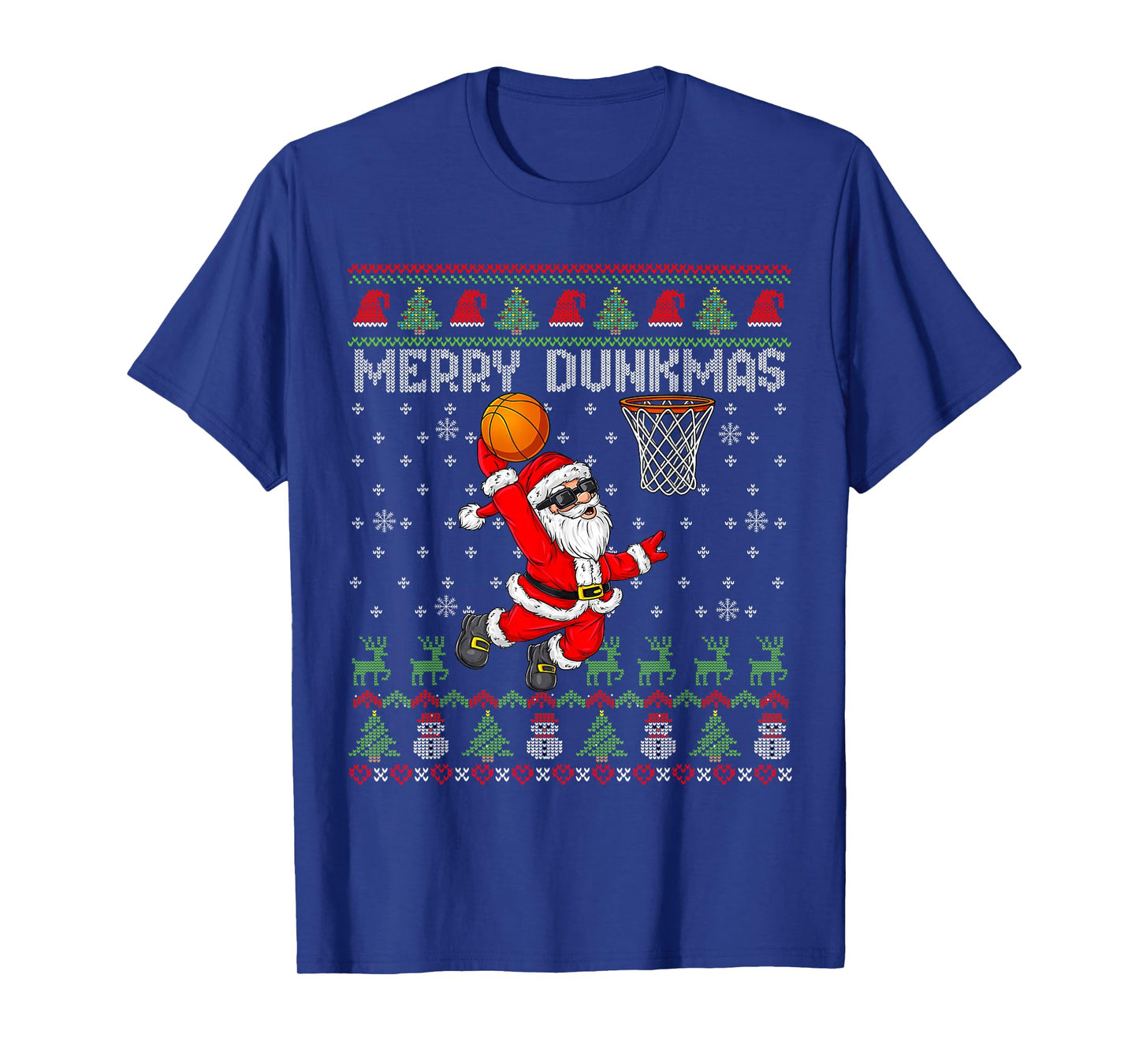 Merry Dunkmas Santa Claus Basketball Ugly Christmas Sport T-Shirt
