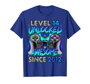 Level 14 Unlocked Awesome Since 2012 14th Birthday Gaming T-Shirt