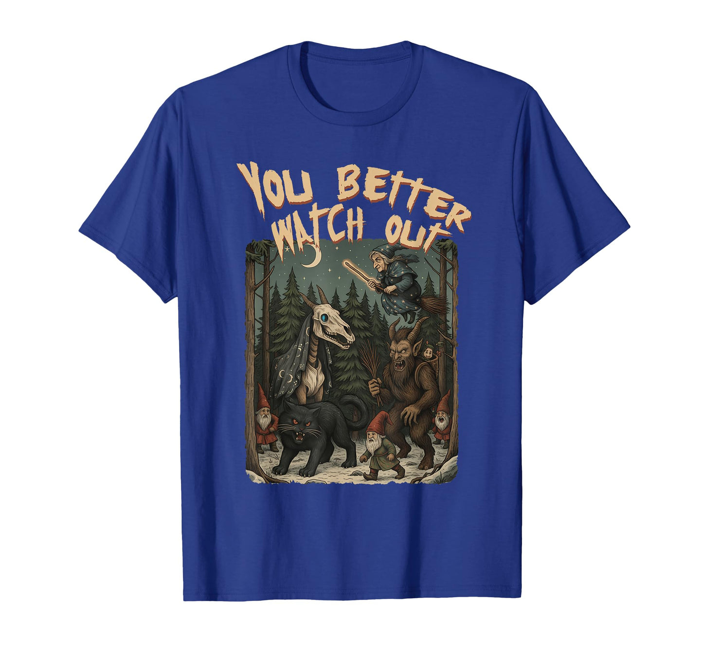 Yule Cat Krampus Icelandic Folklore You Better Watch Out T-Shirt