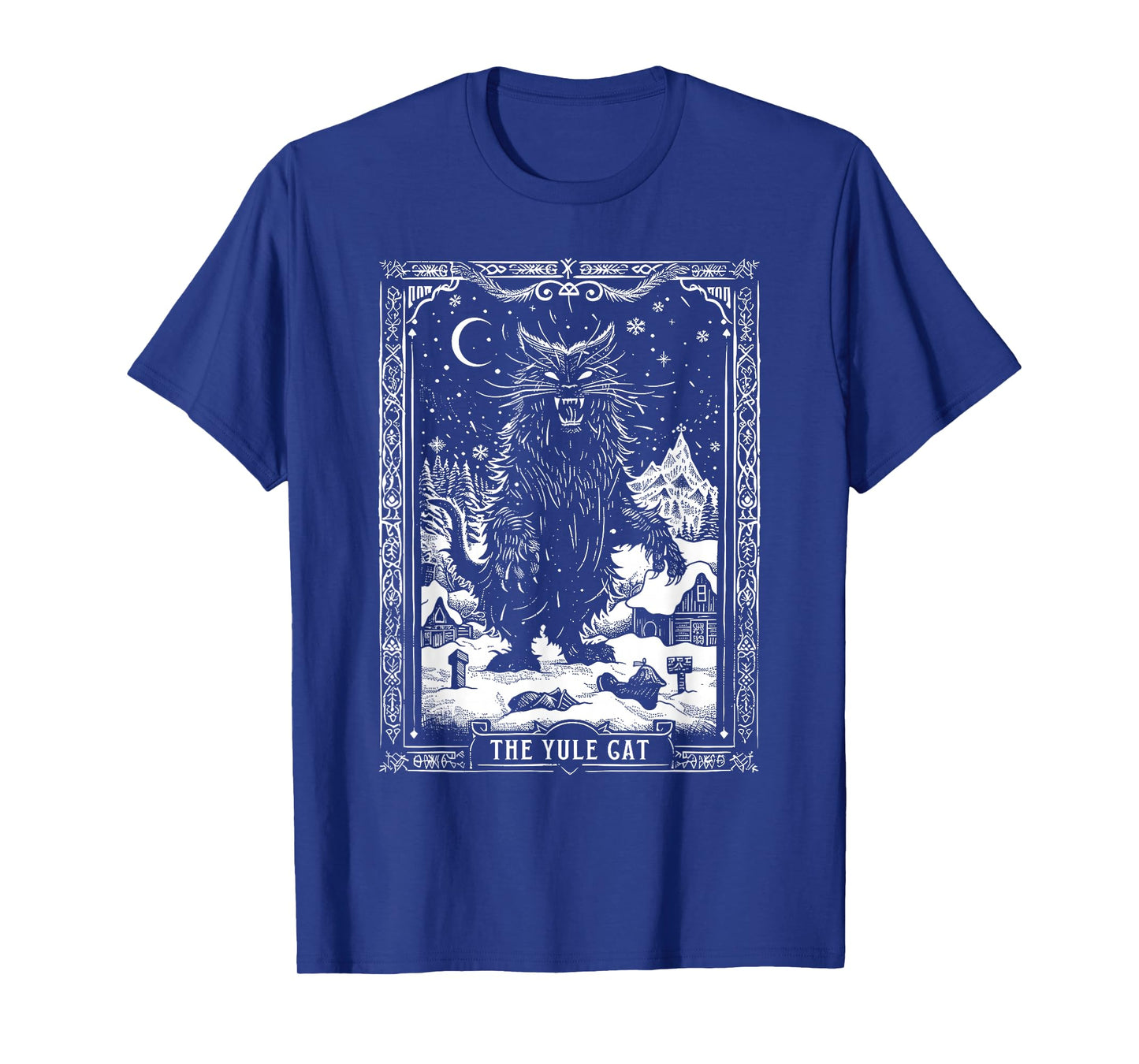 Vintage Retro The Yule Cat Tarot Card Dark Christmas Holiday T-Shirt