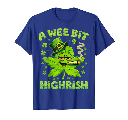 A Wee Bit Highrish Funny Irish Pun Clover Men Women T-Shirt