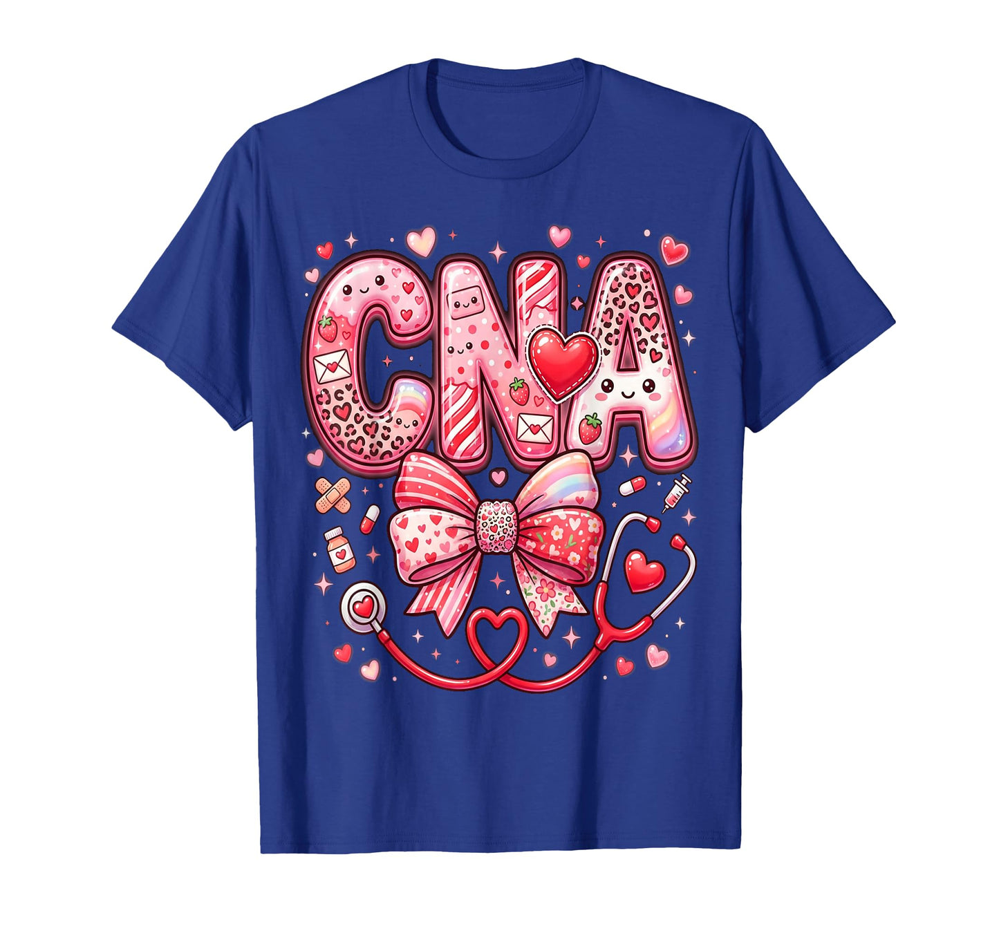 Hearts Certified Nursing Assistant Nurse CNA Valentines T-Shirt