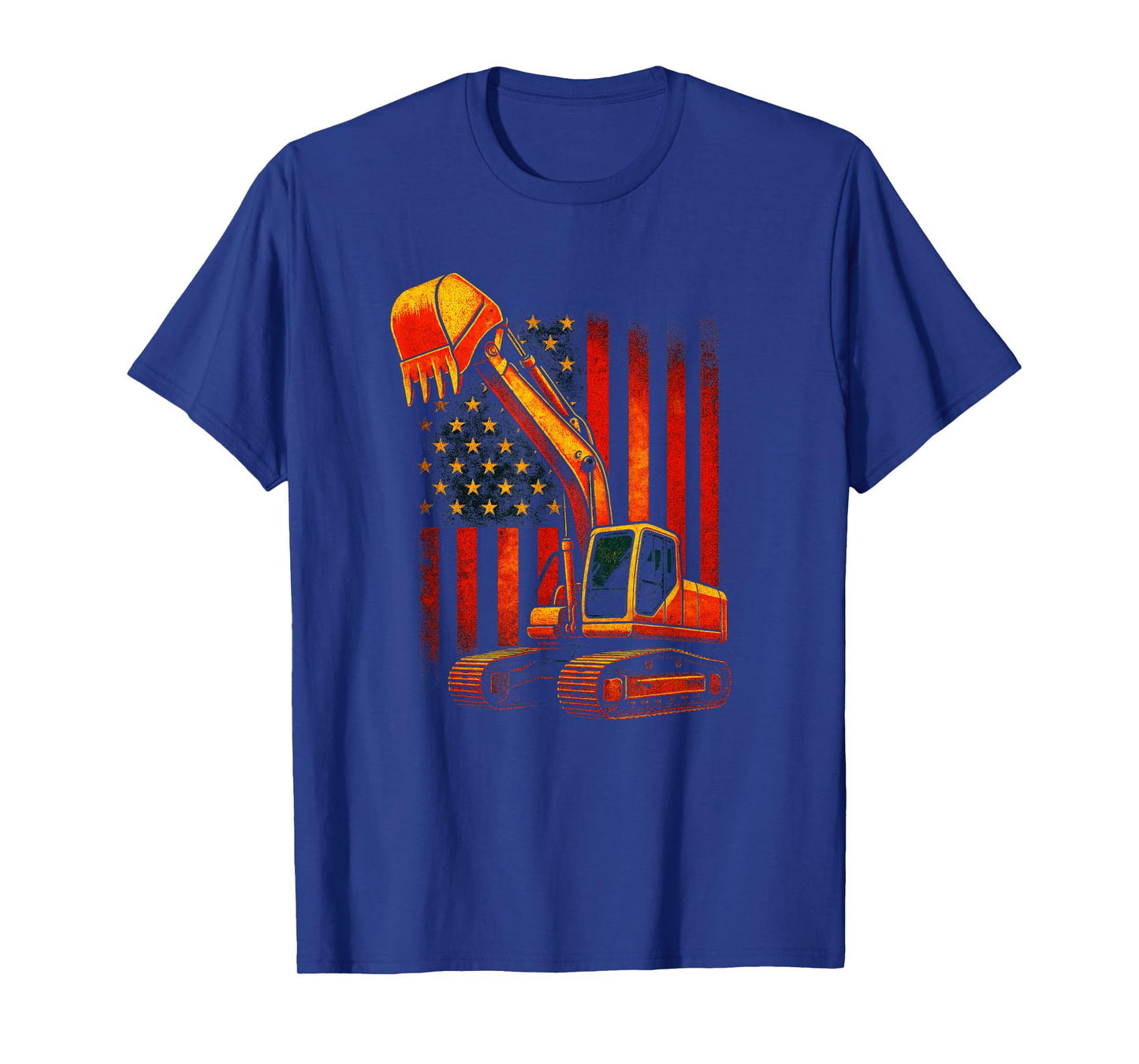 Excavator and Flag - Heavy Operator Funny Quote T-Shirt